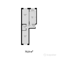 ЖК MEREI — 2-ком 70.9 м² (от 39,916,700 тг)