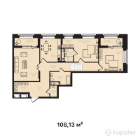 ЖК La Vie — 3-ком 108.1 м² (от 83,260,100 тг)