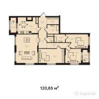 ЖК La Vie — 4-ком 120.7 м² (от 92,900,500 тг)