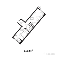 ЖК Tumar Residence — 2-ком 57.8 м² (от 30,066,400 тг)