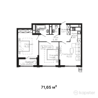 ЖК Tumar Residence — 3-ком 71.7 м² (от 27,943,500 тг)