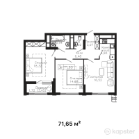 ЖК Tumar Residence — 3-ком 71.7 м² (от 34,759,950 тг)