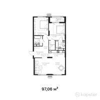 ЖК Tumar Residence — 3-ком 97.1 м² (от 37,853,400 тг)