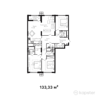 ЖК Tumar Residence — 4-ком 133.3 м² (от 51,998,700 тг)