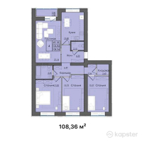 ЖК Da Vinci Comfort — 4-ком 108.4 м² (от 36,842,400 тг)