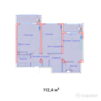 ЖК Aspen — 3-ком 112.4 м² (от 123,640,000 тг)