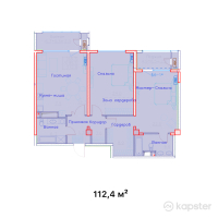 ЖК Aspen — 3-ком 112.4 м² (от 134,880,000 тг)