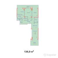 ЖК Aspen — 4-ком 136.9 м² (от 164,280,000 тг)