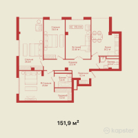 ЖК Loro Residence — 4-ком 151.9 м² (от 178,178,700 тг)