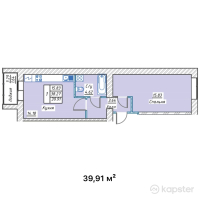 ЖК Tasty — 1-ком 39.9 м² (от 11,174,800 тг)