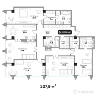 ЖК Авторский дом 42 — 5-ком 237.9 м² (от 285,480,000 тг)