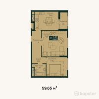 ЖК Murager — 2-ком 59.7 м² (от 27,140,750 тг)