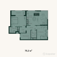 ЖК Murager — 3-ком 75.3 м² (от 34,261,500 тг)