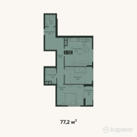 ЖК Murager — 3-ком 77.2 м² (от 35,126,000 тг)