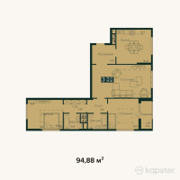 ЖК Murager — 3-ком 94.9 м² (от 35,580,000 тг)