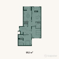 ЖК Murager — 3-ком 95.1 м² (от 35,662,500 тг)