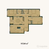 ЖК Murager — 4-ком 117.9 м² (от 53,662,700 тг)