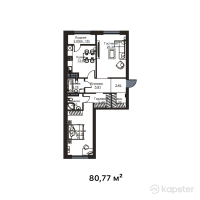 ЖК Aulet Residence — 2-ком 80.8 м² (от 38,769,600 тг)