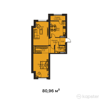 ЖК Aulet Residence — 2-ком 81 м² (от 38,860,800 тг)