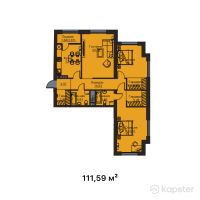 ЖК Aulet Residence — 3-ком 111.6 м² (от 53,563,200 тг)