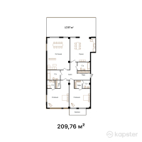 ЖК Zhuldyz Residence — 4-ком 209.8 м² (от 146,832,000 тг)