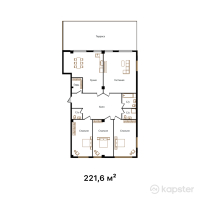 ЖК Zhuldyz Residence — 4-ком 221.6 м² (от 155,120,000 тг)