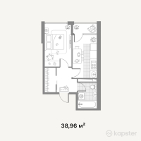 ЖК Alatau Plus — 1-ком 39 м² (от 12,700,960 тг)