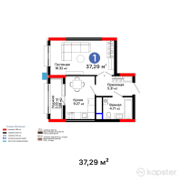 ЖК Nexpo Classic Style — 1-ком 37.3 м² (от 24,685,980 тг)