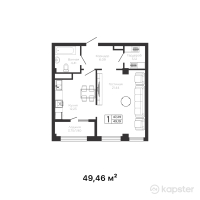 ЖК Capital — 1-ком 49.5 м² (от 22,257,000 тг)