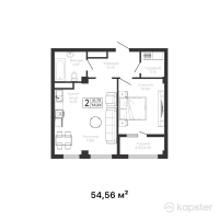 ЖК Capital — 2-ком 54.6 м² (от 24,552,000 тг)