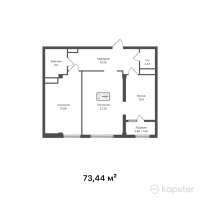 ЖК Capital — 2-ком 73.4 м² (от 33,048,000 тг)