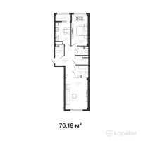 ЖК Capital — 2-ком 76.2 м² (от 34,285,500 тг)