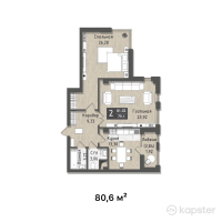 ЖК Europe city — 2-ком 80.6 м² (от 66,898,000 тг)