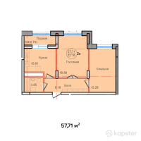 ЖК Imran — 2-ком 57.7 м² (от 18,467,200 тг)