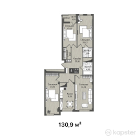 ЖК Europe city — 4-ком 130.9 м² (от 129,591,000 тг)