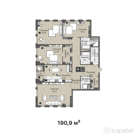 ЖК Europe city — 4-ком 190.9 м² (от 160,356,000 тг)