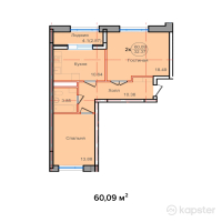 ЖК Imran — 2-ком 60.1 м² (от 19,228,800 тг)