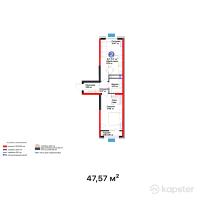 Бигвилль Grand Park — 2-ком 47.6 м² (от 20,502,670 тг)