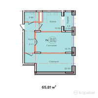 ЖК Imran — 2-ком 65.8 м² (от 21,059,200 тг)