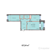 ЖК Imran — 2-ком 67.2 м² (от 21,516,800 тг)