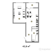 ЖК Auezov City — 1-ком 42.8 м² (от 28,247,999 тг)