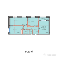 ЖК Imran — 3-ком 84.3 м² (от 26,985,600 тг)