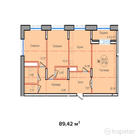 ЖК Imran — 3-ком 89.4 м² (от 28,614,400 тг)