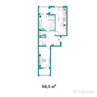 ЖК Kokjiek City — 3-ком 68.5 м² (от 22,605,000 тг)