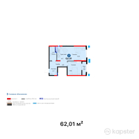 ЖК O'NER — 2-ком 62 м² (от 61,054,000 тг)
