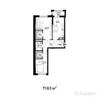 ЖК Sati Park House — 2-ком 71.6 м² (от 51,215,500 тг)