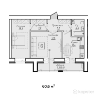 ЖК Люксембург — 2-ком 60,6 м² (null)