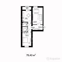 ЖК Qazaq Eli Kulan — 2-ком 75,4 м² (null)