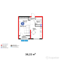 Бигвилль Grand Park — 1-ком 38.2 м² (от 12,956,580 тг)