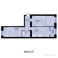 ЖК Öleñ — 2-ком 69.3 м² (от 33,971,700 тг)